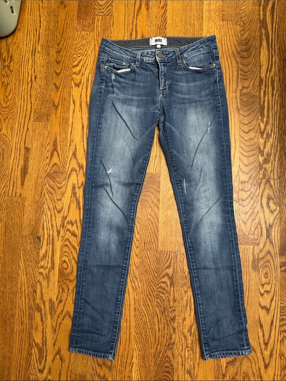PAIGE Distress Skyline Ankle Peg Mid-Rise Skinny Jeans size 27